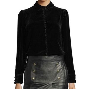 Frame black velvet top